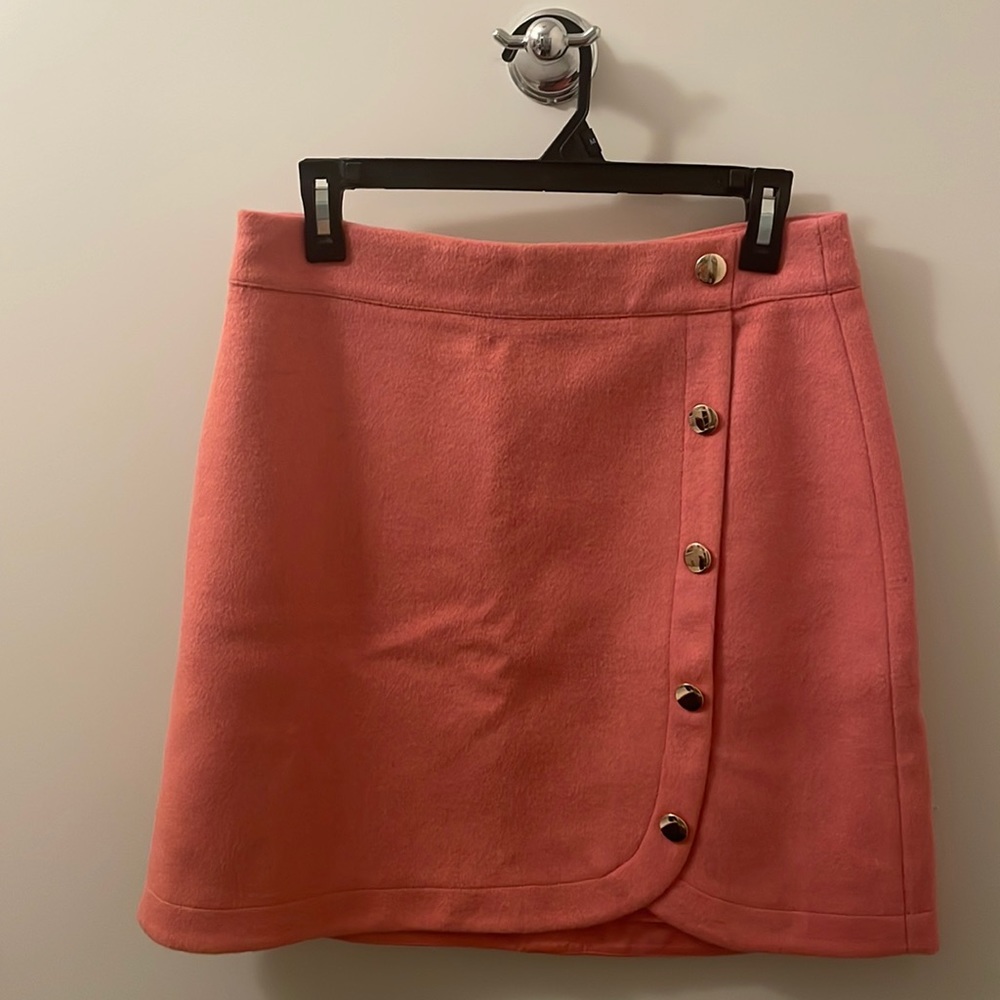 Loft Peach Skirt with Gold Buttons